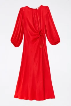 Farm Rio Red Front Circle Cut Out Midi Dress -Farm Rio Shop 312693 06