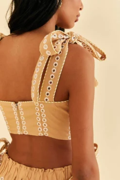 Farm Rio Sand Richelieu Sleeveless Midi Dress -Farm Rio Shop 313594 04