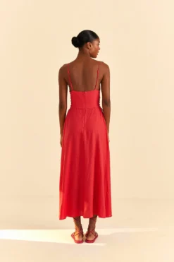 Farm Rio Red Sleeveless Midi Dress -Farm Rio Shop 313607 04