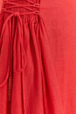 Farm Rio Red Sleeveless Midi Dress -Farm Rio Shop 313607 05