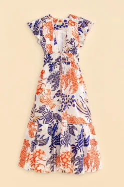 Farm Rio Off-White Mixed Lobsters Midi Dress 10 Farm Rio Off-White Mixed Lobsters Midi Dress -Farm Rio Shop 313608 06