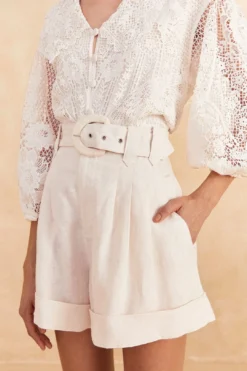 Farm Rio Off-White Tailored Shorts -Farm Rio Shop 313614 03