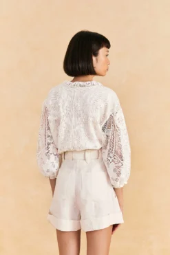 Farm Rio Off-White Tailored Shorts -Farm Rio Shop 313614 04