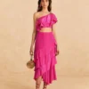 Farm Rio Dark Pink Marocaine Ruffle Skirt