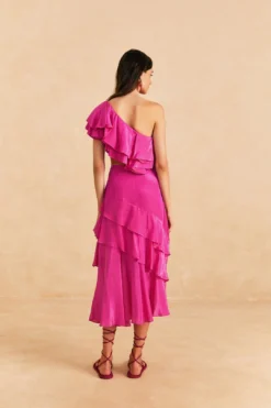 Farm Rio Dark Pink Marocaine Ruffle Skirt -Farm Rio Shop 313615 04