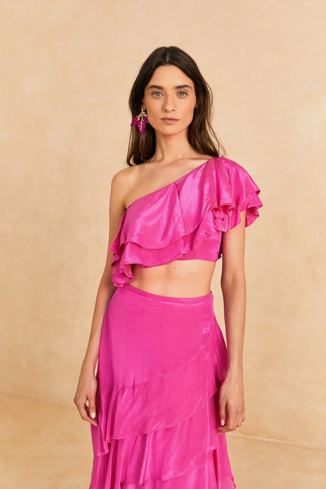 Farm Rio Dark Pink Marocaine Ruffle Top 1 Farm Rio Dark Pink Marocaine Ruffle Top