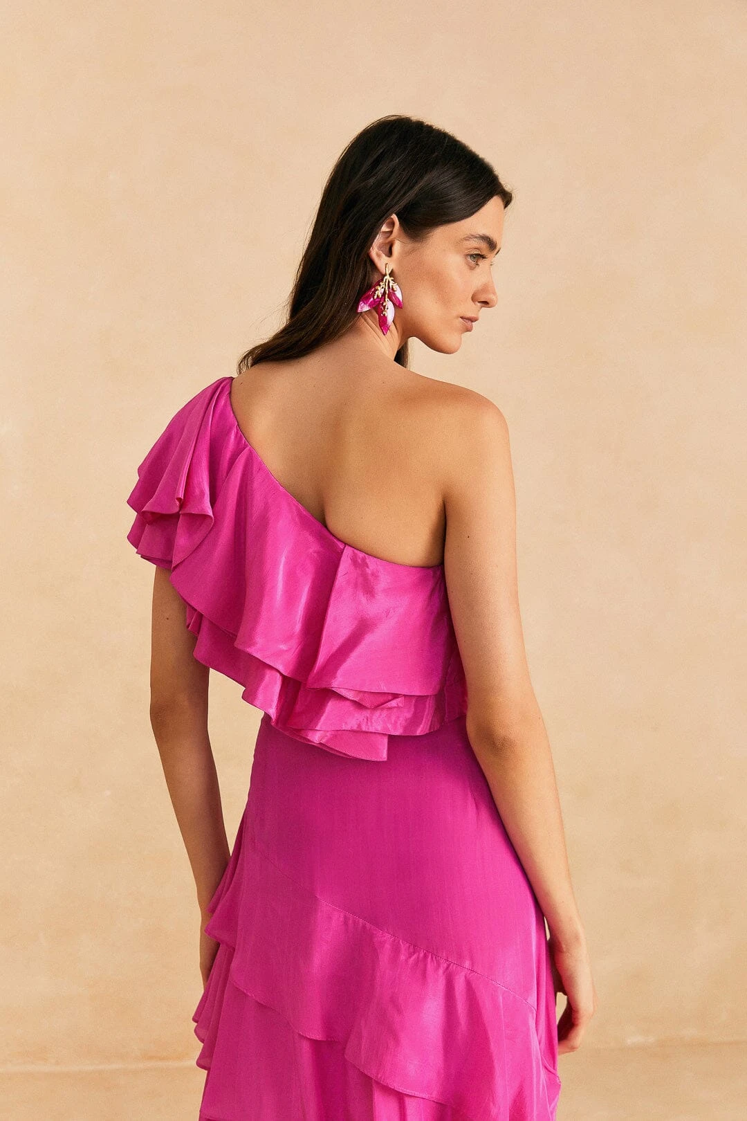 Farm Rio Dark Pink Marocaine Ruffle Top 4 Farm Rio Dark Pink Marocaine Ruffle Top - Image 4