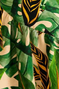 Farm Rio Tropical Leaves One Shoulder Mini Dress -Farm Rio Shop 313620 04