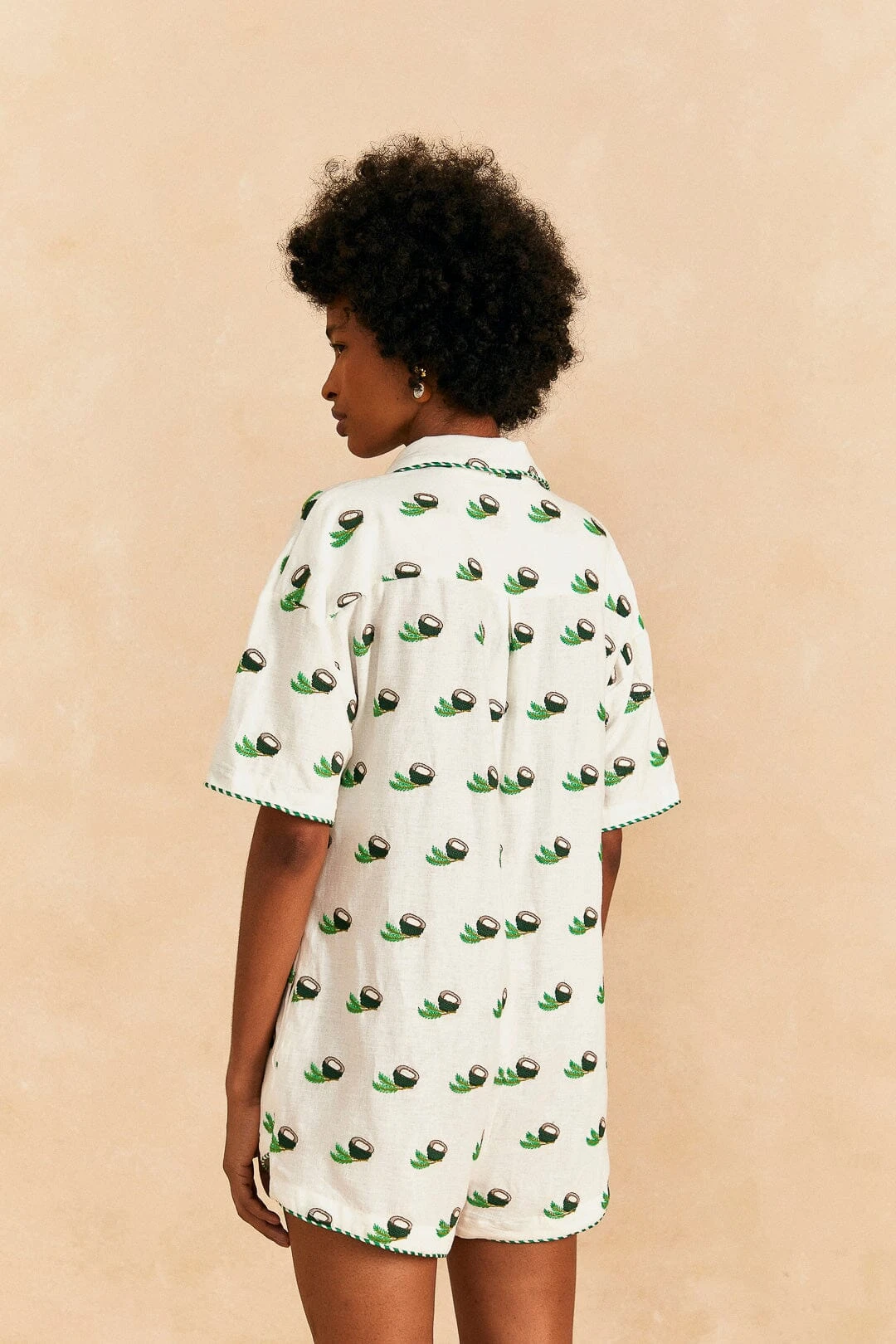 Farm Rio Cross Stitch Coconut Embroidered Romper 4 Farm Rio Cross Stitch Coconut Embroidered Romper - Image 4