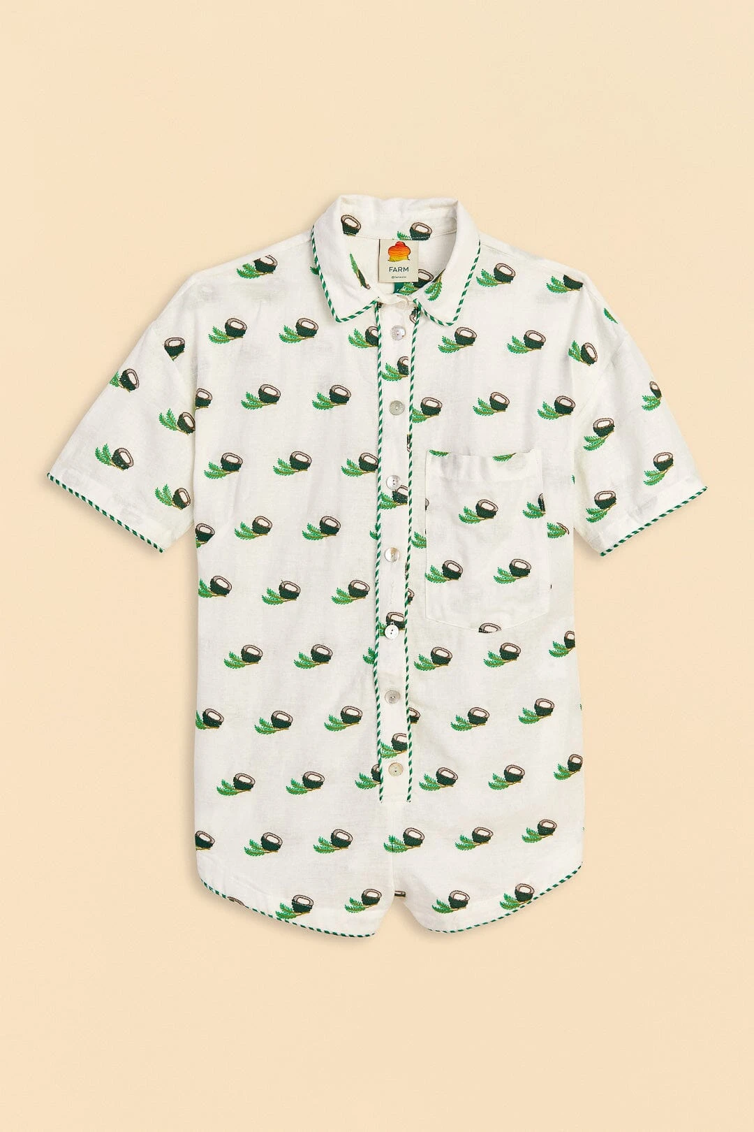 Farm Rio Cross Stitch Coconut Embroidered Romper 6 Farm Rio Cross Stitch Coconut Embroidered Romper - Image 6