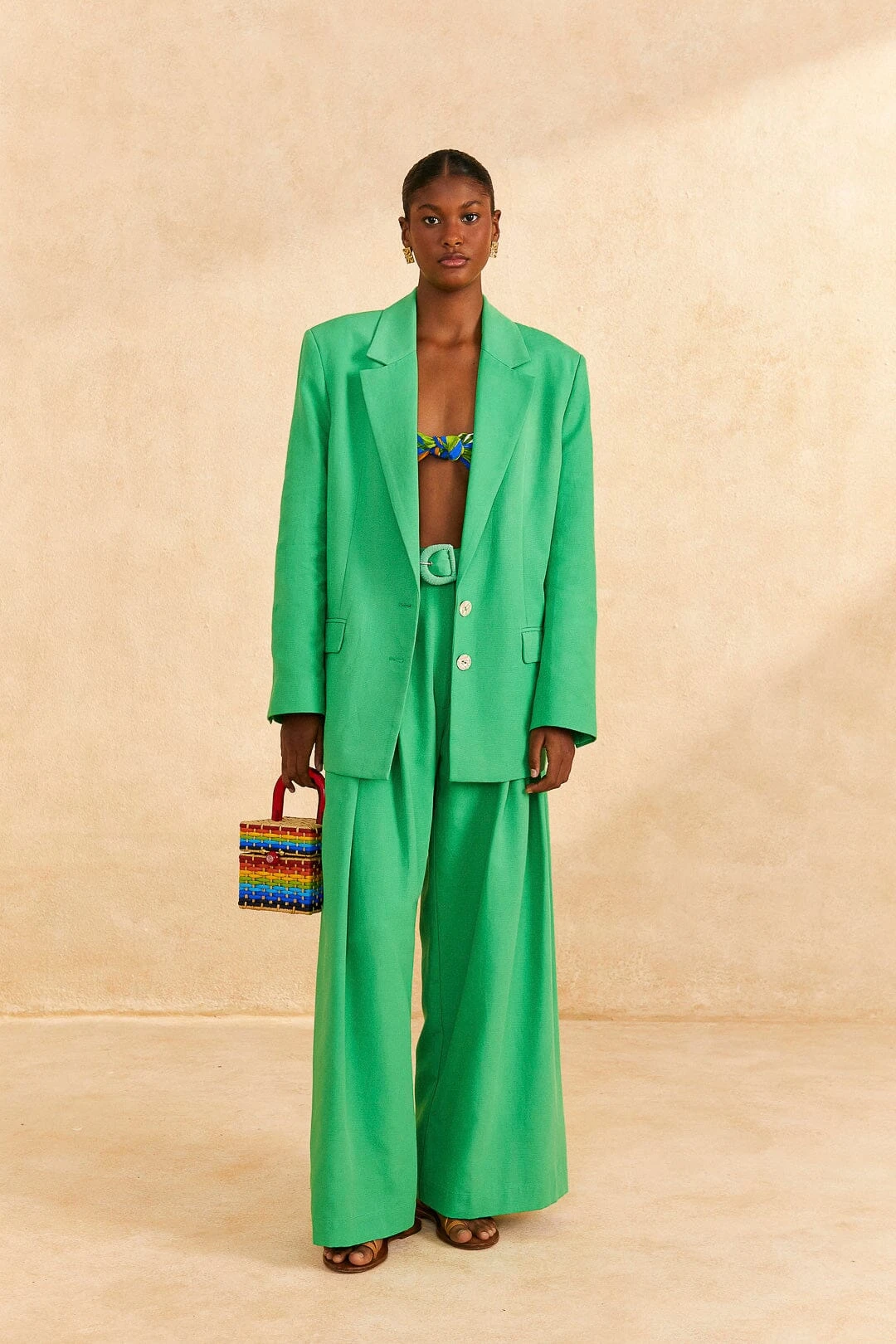 Farm Rio Bright Green Tailored Pants 1 Farm Rio Bright Green Tailored Pants