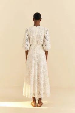 Farm Rio Off-White Richelieu Midi Dress -Farm Rio Shop 313629 03 scaled