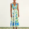 Farm Rio Off-White Romantic Garden Midi Dress