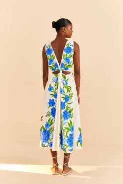 Farm Rio Off-White Romantic Garden Midi Dress -Farm Rio Shop 313630 03