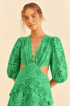 Farm Rio Green Richelieu Midi Dress -Farm Rio Shop 313648 03 scaled