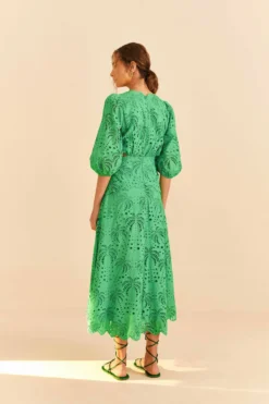 Farm Rio Green Richelieu Midi Dress -Farm Rio Shop 313648 04 scaled
