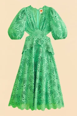 Farm Rio Green Richelieu Midi Dress -Farm Rio Shop 313648 06 scaled
