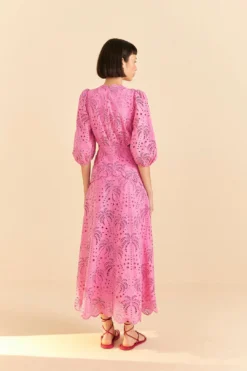 Farm Rio Pink Richelieu Midi Dress -Farm Rio Shop 313649 04