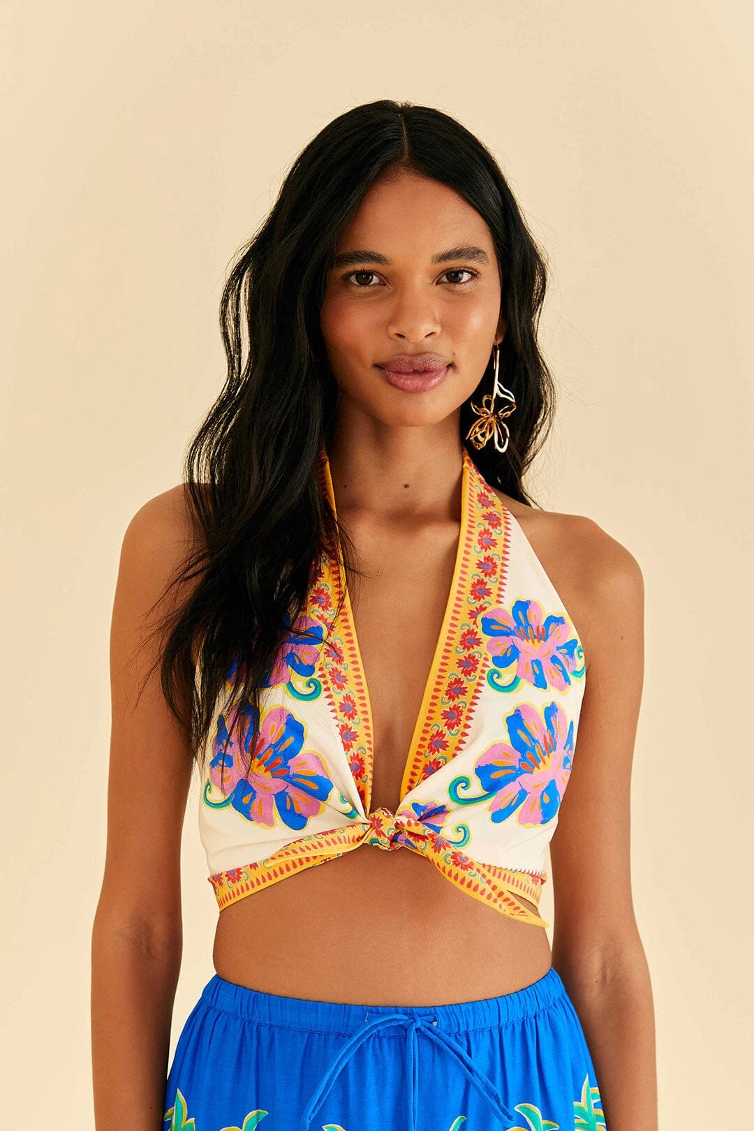 Farm Rio Off-White Vivid Garden Top 1 Farm Rio Off-White Vivid Garden Top