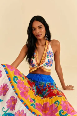 Farm Rio Off-White Vivid Garden Top 7 Farm Rio Off-White Vivid Garden Top -Farm Rio Shop 313675 03