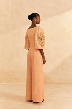 Farm Rio Dark Sand Lace Blouse -Farm Rio Shop 313679 04