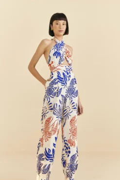 Farm Rio Off-White Mixed Lobsters Jumpsuit