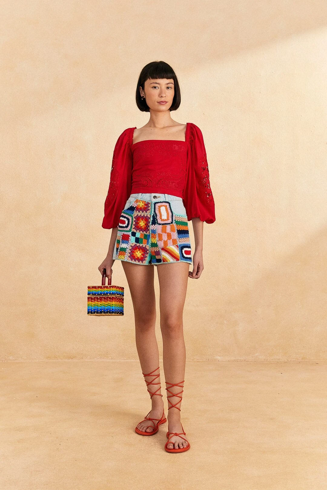 Farm Rio Red Lace Blouse 2 Farm Rio Red Lace Blouse - Image 2