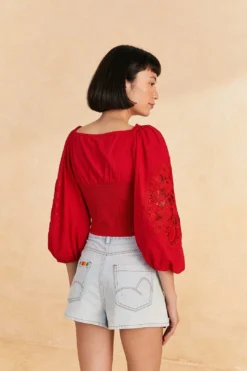 Farm Rio Red Lace Blouse 9 Farm Rio Red Lace Blouse -Farm Rio Shop 313682 04