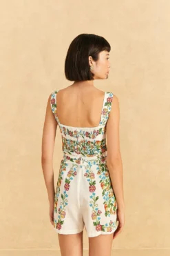 Farm Rio Off-White Tropical Romance Romper -Farm Rio Shop 313683 03