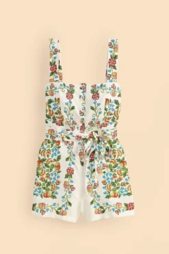 Farm Rio Off-White Tropical Romance Romper -Farm Rio Shop 313683 05