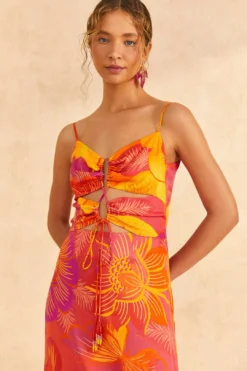 Farm Rio Summer Garden Ombre Lenzing™ Ecovero™ Viscose Midi Dress -Farm Rio Shop 313684 03