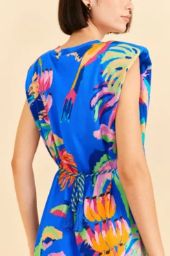 Farm Rio Blue Painted Jungle T-Shirt Dress -Farm Rio Shop 313685 03 scaled
