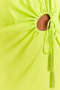 Farm Rio Lime Circle Cut Out Lenzing™ Ecovero™ Viscose Midi Dress -Farm Rio Shop 313687 05