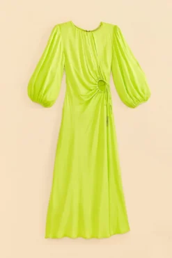 Farm Rio Lime Circle Cut Out Lenzing™ Ecovero™ Viscose Midi Dress -Farm Rio Shop 313687 06