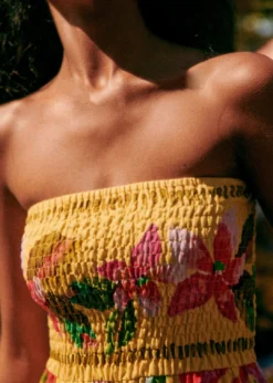 Farm Rio Summer Forest Yellow Olinda Short Dress -Farm Rio Shop 313791 04