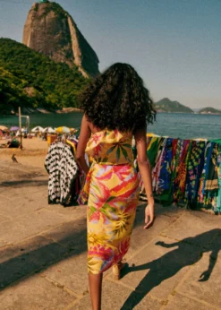 Farm Rio Summer Forest Yellow Bia Midi Skirt -Farm Rio Shop 313792 04