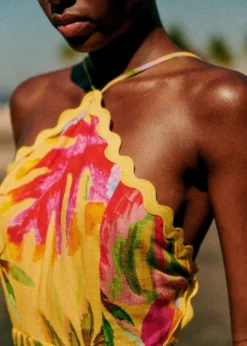 Farm Rio Summer Forest Yellow Burna Midi Dress 9 Farm Rio Summer Forest Yellow Burna Midi Dress -Farm Rio Shop 313793 03