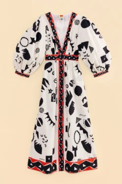 Farm Rio Off-White Pitta Soul Puff Sleeve Midi Dress 11 Farm Rio Off-White Pitta Soul Puff Sleeve Midi Dress -Farm Rio Shop 314083 06 scaled