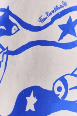 Farm Rio Off-White Pitta Waves Smocked Blouse -Farm Rio Shop 314085 05 scaled