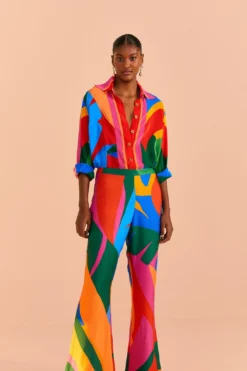 Farm Rio Colorful Leaves Lenzing™ Ecovero™ Viscose Pants