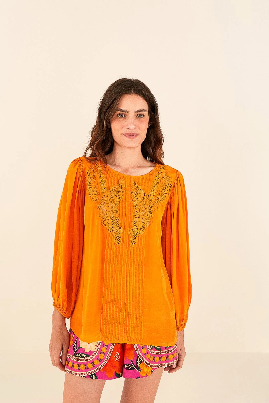 Farm Rio Orange Lace Blouse 1 Farm Rio Orange Lace Blouse