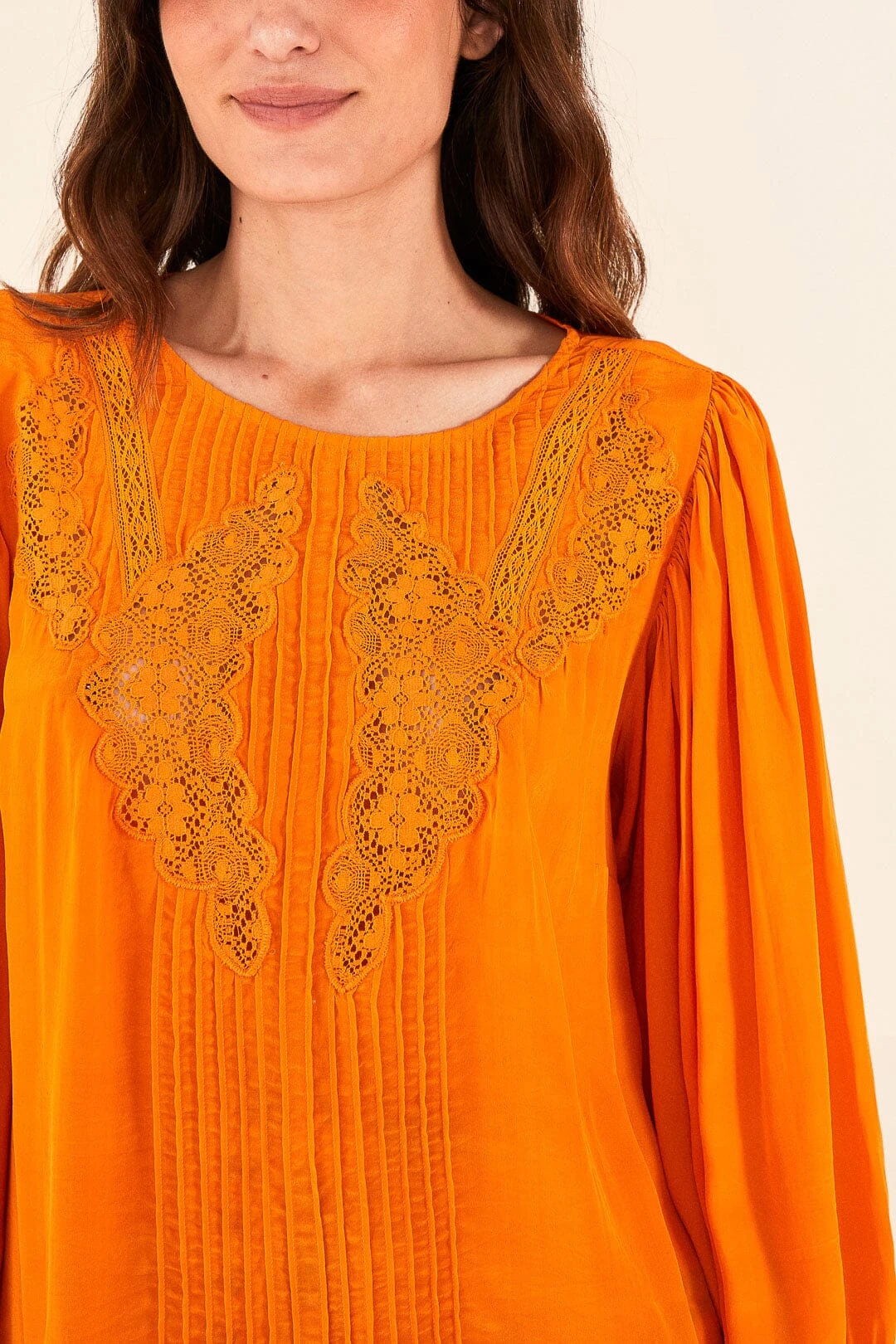 Farm Rio Orange Lace Blouse 3 Farm Rio Orange Lace Blouse - Image 3
