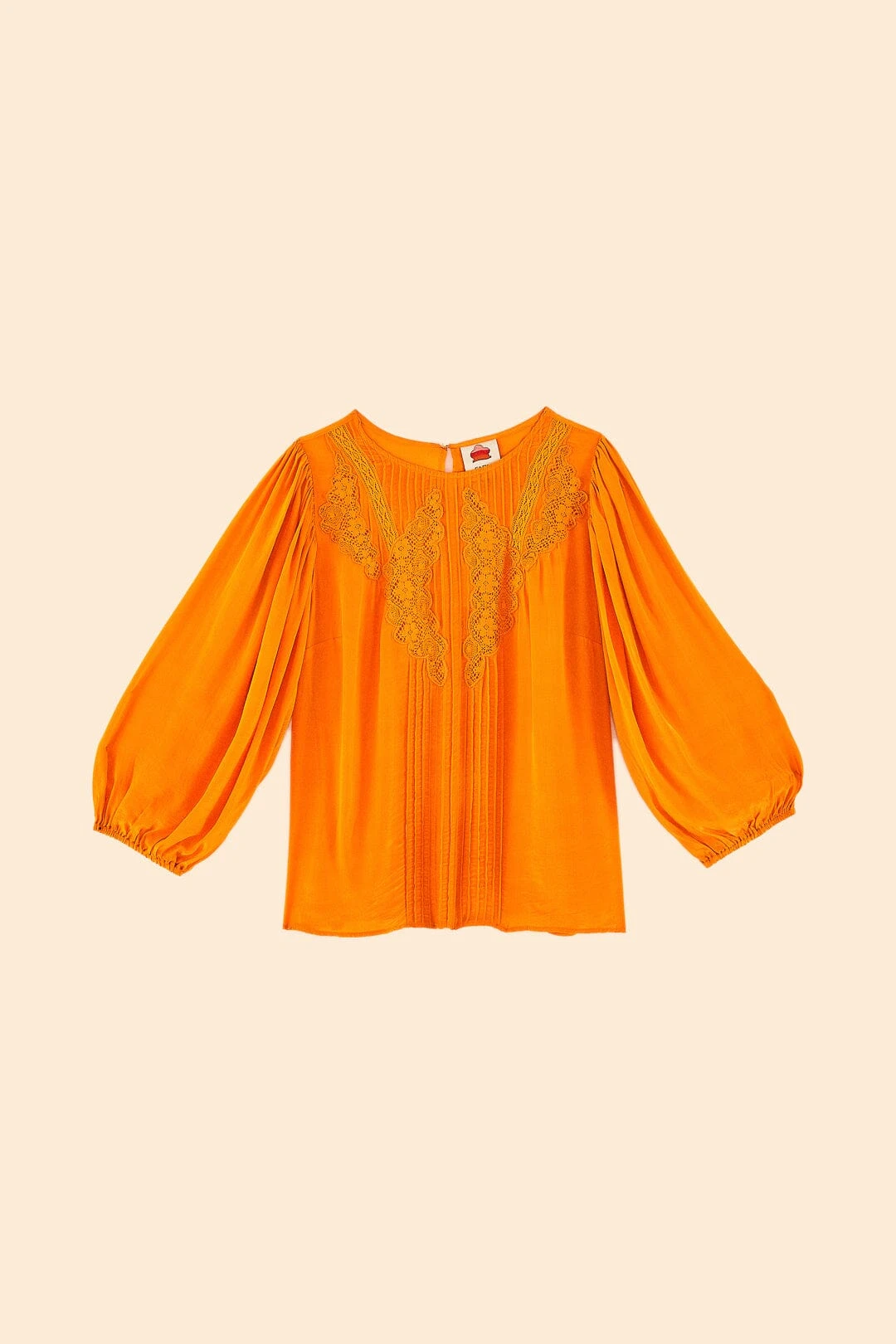 Farm Rio Orange Lace Blouse 6 Farm Rio Orange Lace Blouse - Image 6