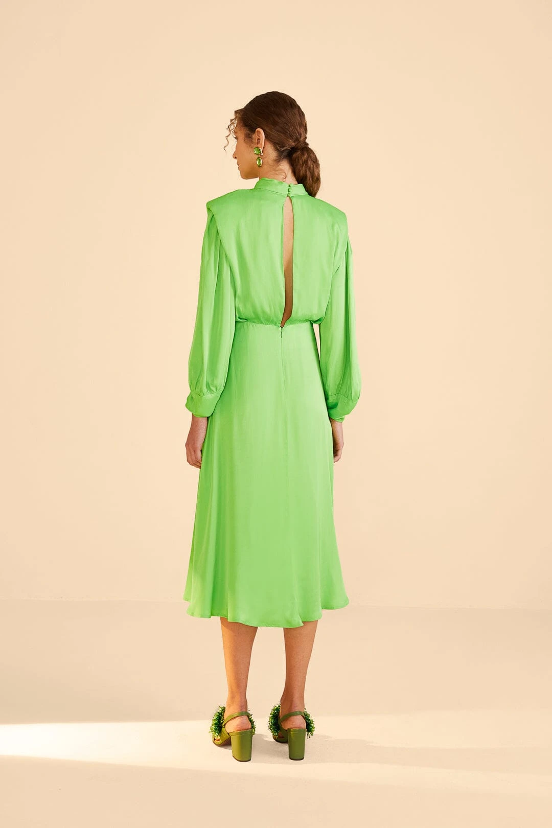 Farm Rio Lime Shoulder Pads Maxi Dress 4 Farm Rio Lime Shoulder Pads Maxi Dress - Image 4