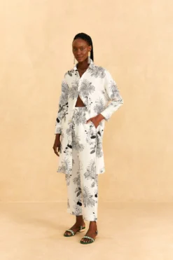 Farm Rio Off-White Moto Love Pants