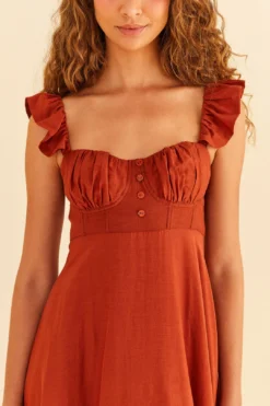 Farm Rio Brown Sleeveless Maxi Dress 7 Farm Rio Brown Sleeveless Maxi Dress -Farm Rio Shop 314507 03