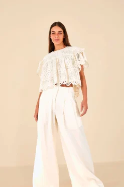 Farm Rio Off White Low Waist Pants