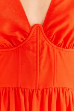 Farm Rio Red Short Sleeves Midi Dress -Farm Rio Shop 314511 06