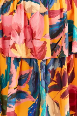 Farm Rio Yellow Painted Flowers Layered Maxi Dress 12 Farm Rio Yellow Painted Flowers Layered Maxi Dress -Farm Rio Shop 314752 06