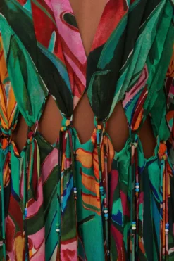 Farm Rio Banana Foliage V Neckline Maxi Dress -Farm Rio Shop 314760 06